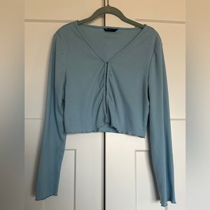 SHEIN Women’s Long Sleeve Crop-Top with Front Hook Closure